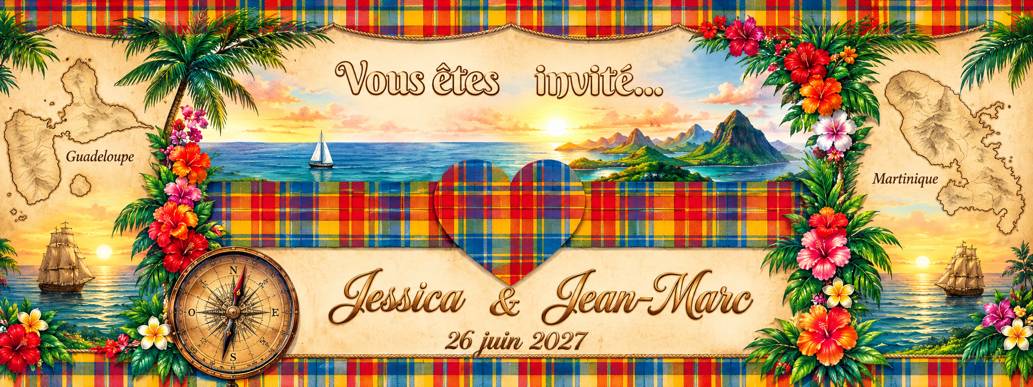Vous êtes invité au mariage de Jessica et Jean-Marc le 26 juin 2027